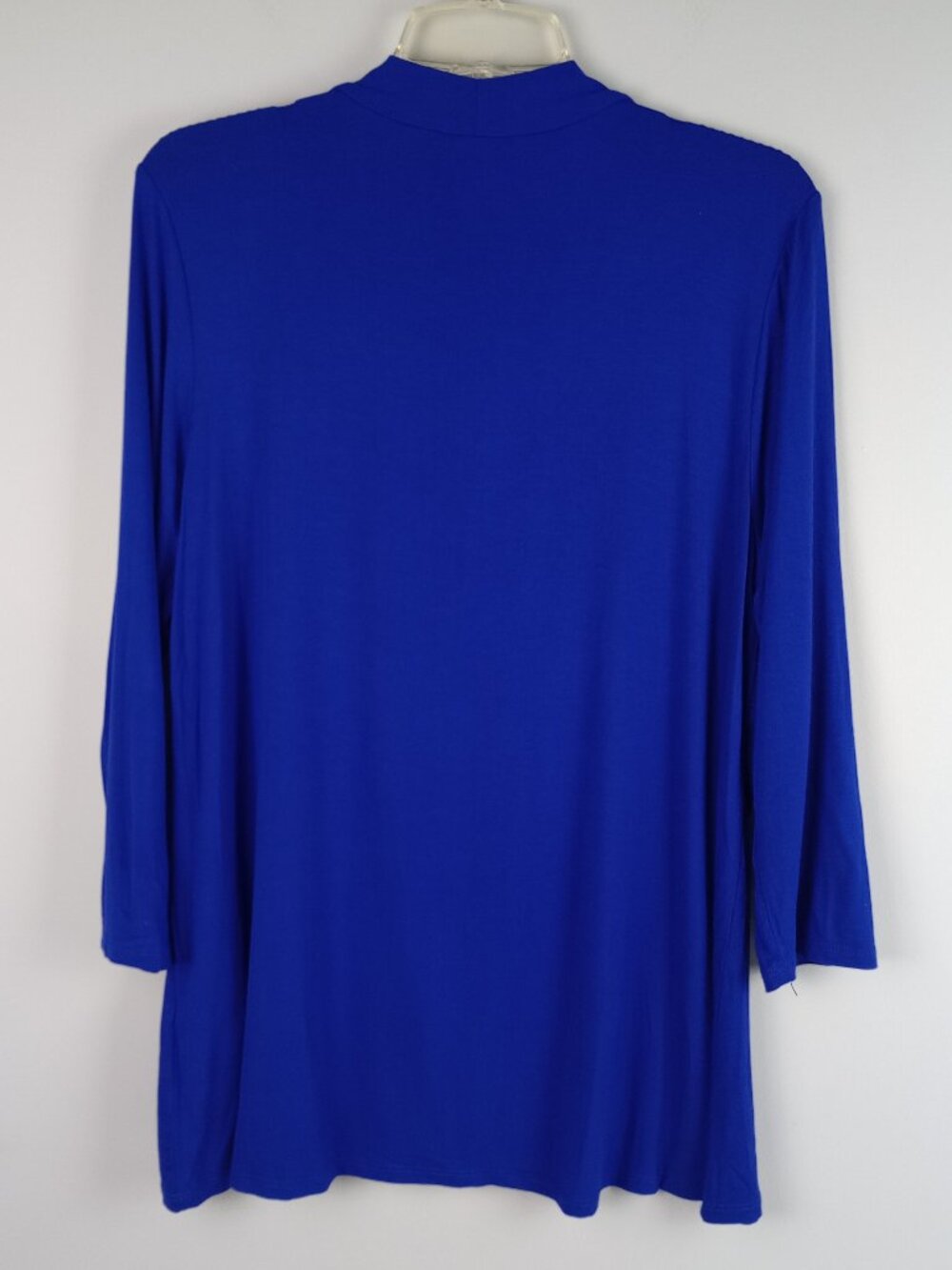 Cable & Guage Womens L Royal Blue Silver Cross Neck Grommet Blouse Shirt - Picture 2 of 6